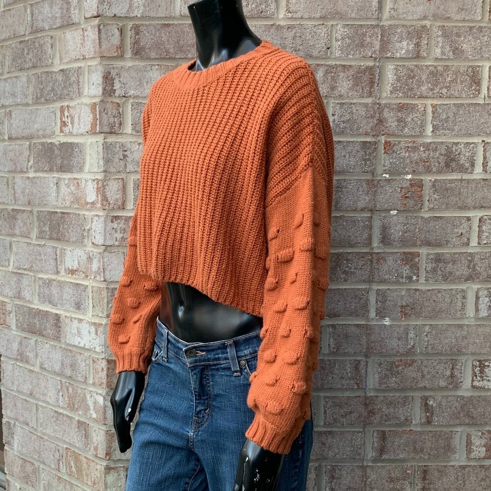 Vestique Cropped Crewneck Knit Long Sleeve Sweater Sz L - Picture 7 of 13